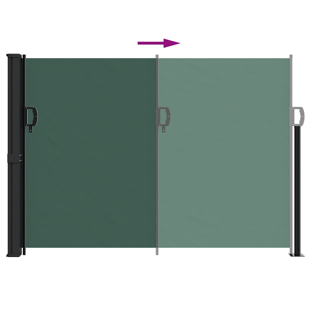 vidaXL Retractable Side Awning Dark Green 140x500 cm 5