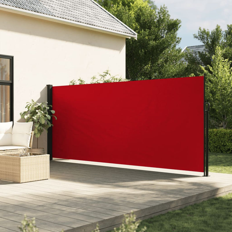 Retractable Side Awning Red 160x500 cm