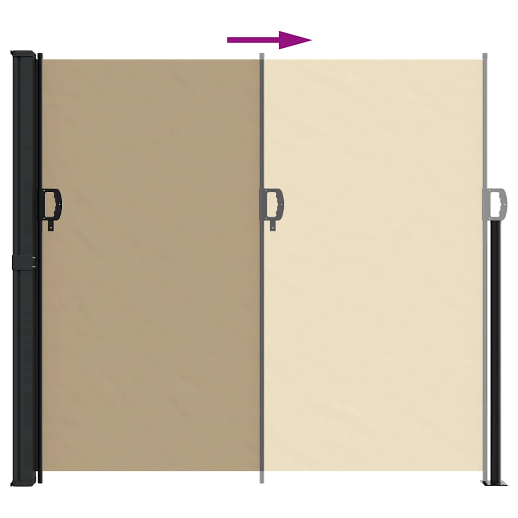 vidaXL Retractable Side Awning Beige 180x500 cm 5