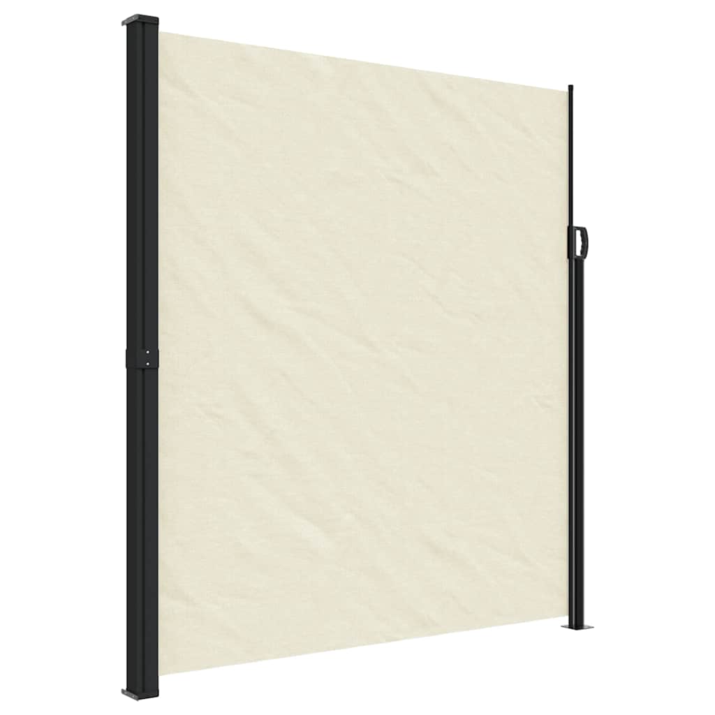 vidaXL Retractable Side Awning Cream 220x500 cm 2