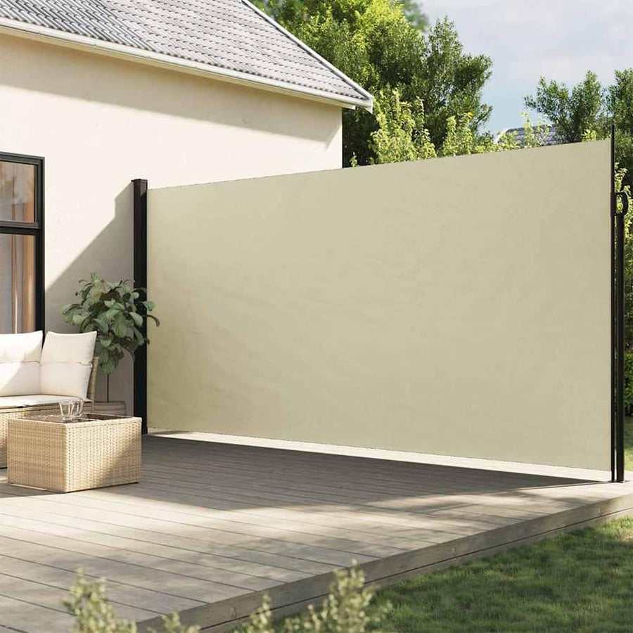 vidaXL Retractable Side Awning Cream 220x500 cm 1