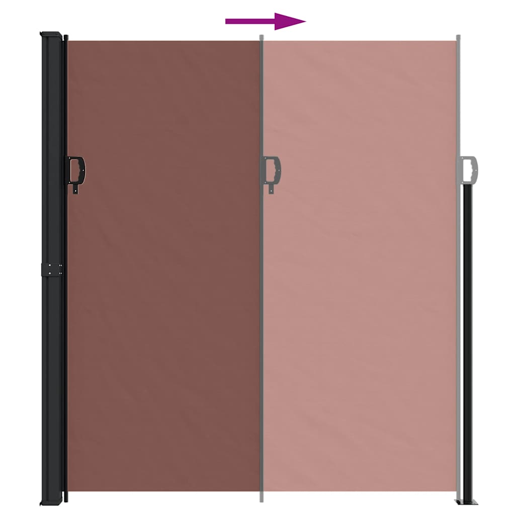 vidaXL Retractable Side Awning Brown 220x500 cm 5