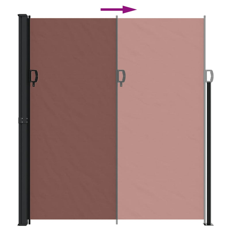 Retractable Side Awning Brown 220x500 cm