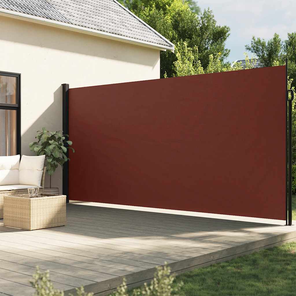 vidaXL Retractable Side Awning Brown 220x500 cm 1