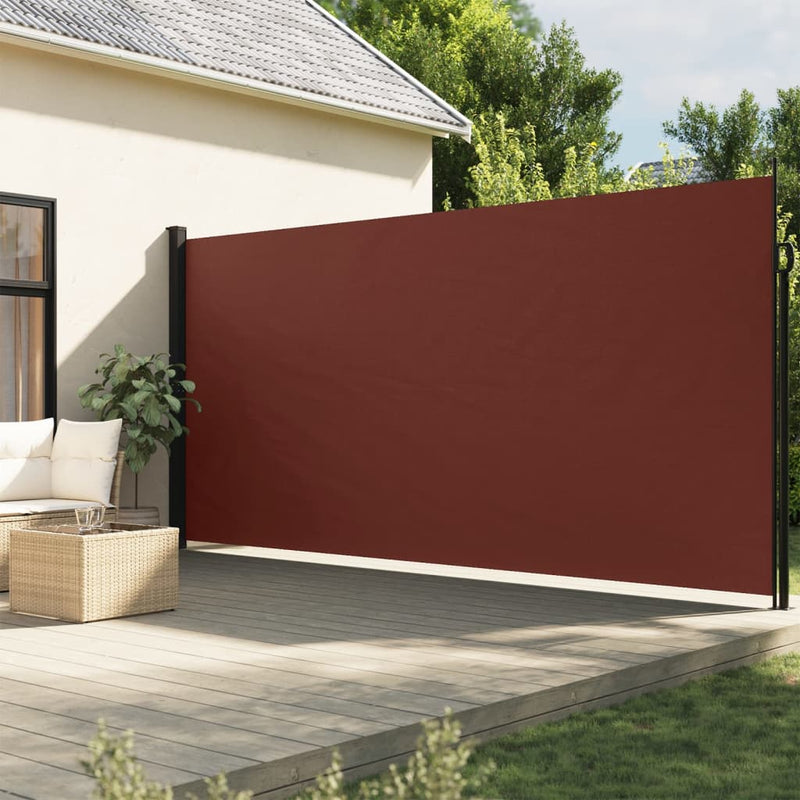 Retractable Side Awning Brown 220x500 cm