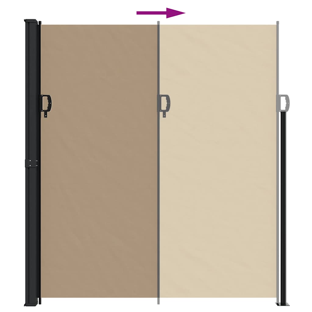 vidaXL Retractable Side Awning Taupe 220x500 cm 5
