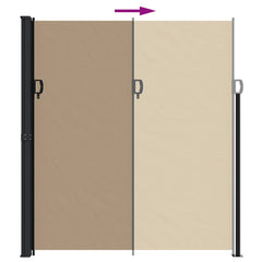 vidaXL Retractable Side Awning Taupe 220x500 cm 5