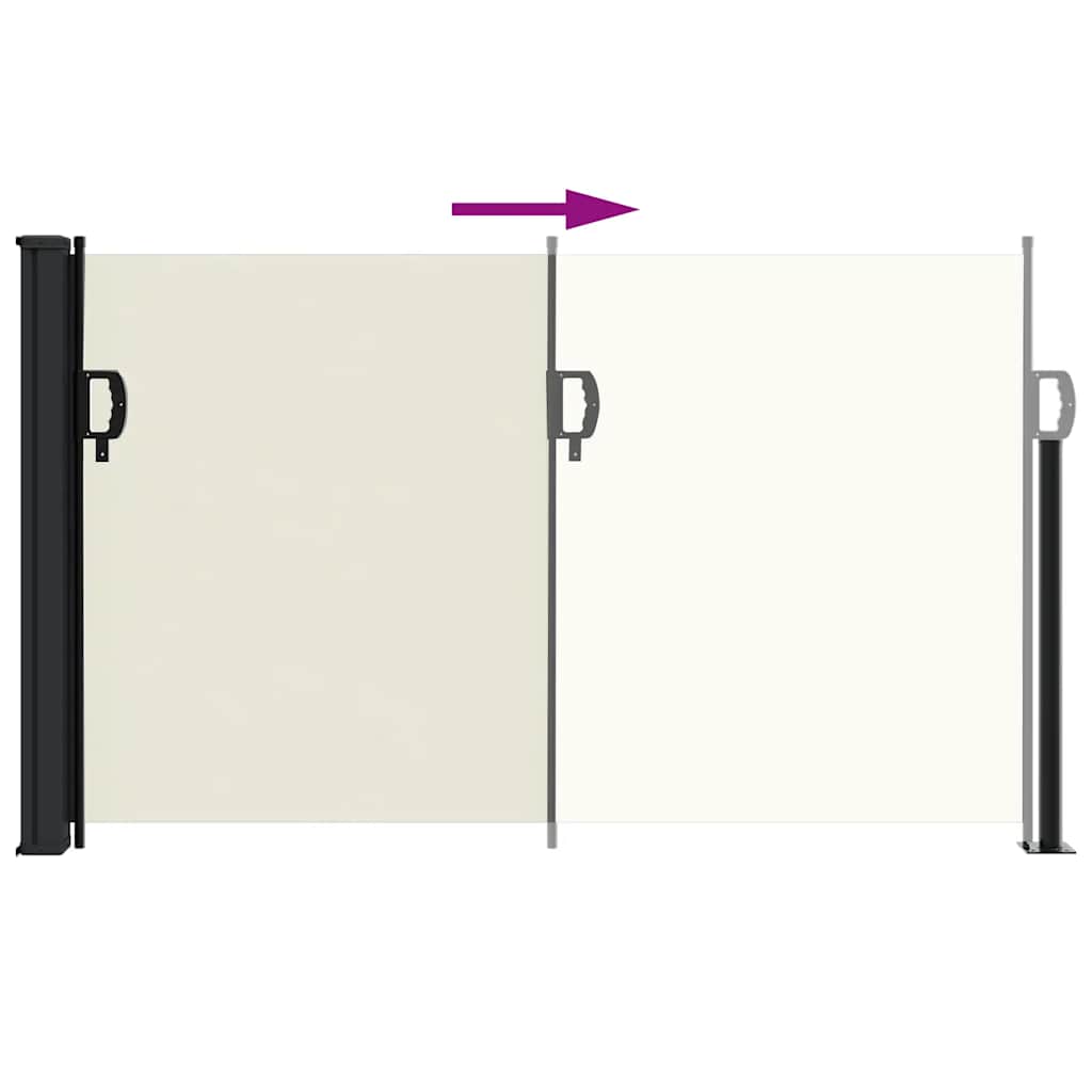 vidaXL Retractable Side Awning Cream 120x600 cm 5