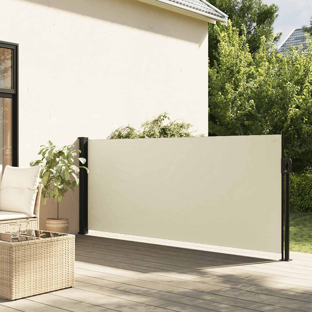 vidaXL Retractable Side Awning Cream 120x600 cm 1