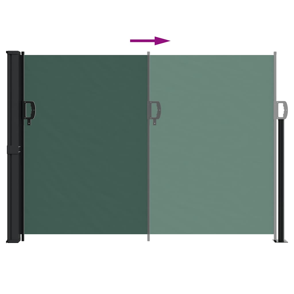 vidaXL Retractable Side Awning Dark Green 140x600 cm 5