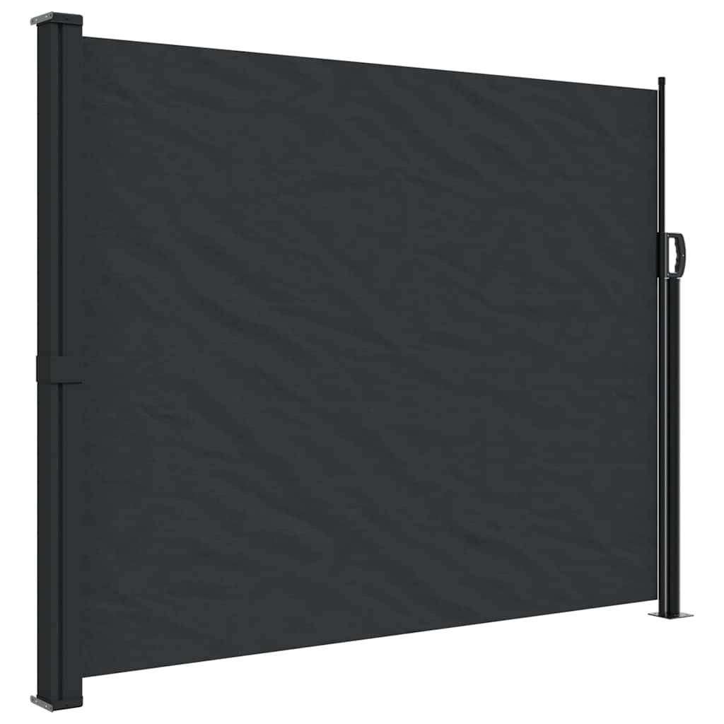 Retractable Side Awning 160x600 cm Drop 600 cm Width 160 cm Black