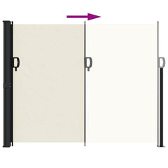 vidaXL Retractable Side Awning Cream 160x600 cm 5