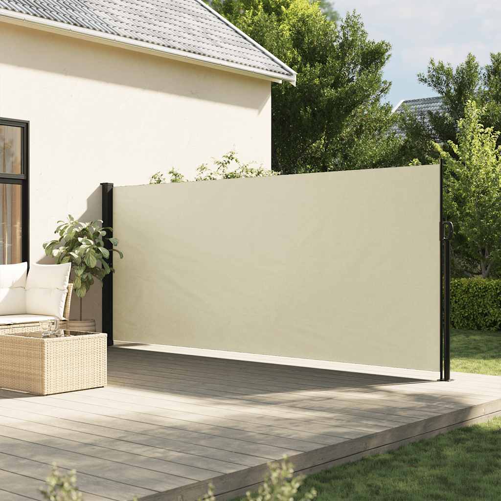 vidaXL Retractable Side Awning Cream 160x600 cm 1