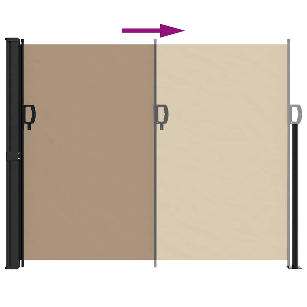 vidaXL Retractable Side Awning Taupe 160x600 cm 5