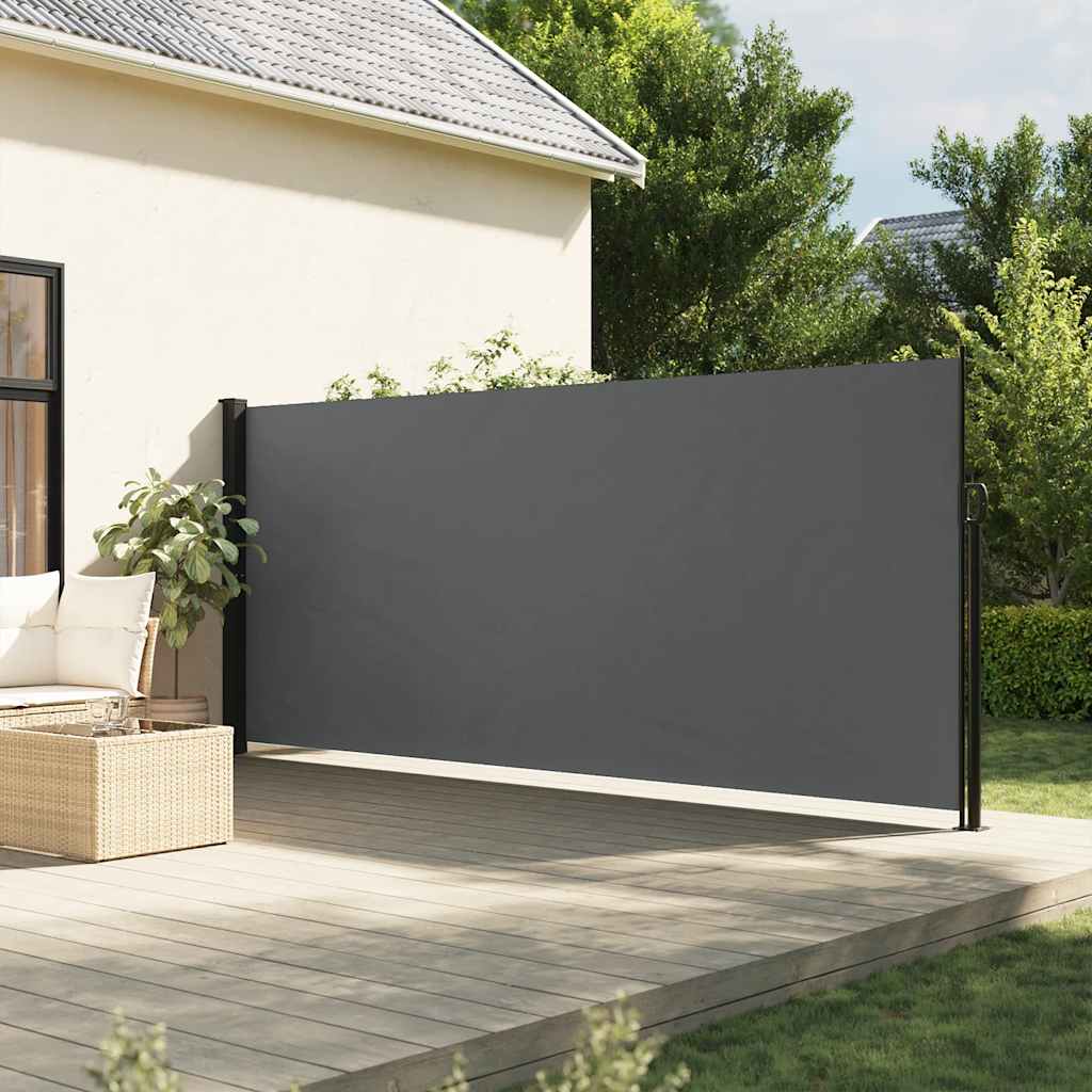 Retractable Side Awning 160x600 cm Drop 600 cm Width 160 cm Anthracite