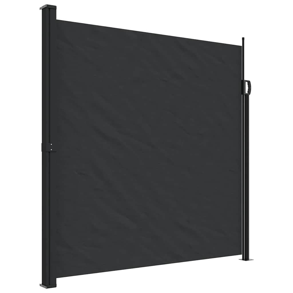 vidaXL Retractable Side Awning Black 200x600 cm 2