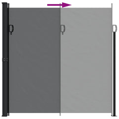 vidaXL Retractable Side Awning Black 200x600 cm 5