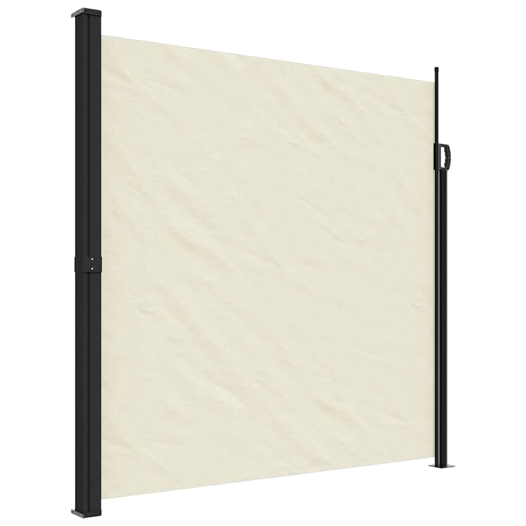 vidaXL Retractable Side Awning Cream 200x600 cm 2