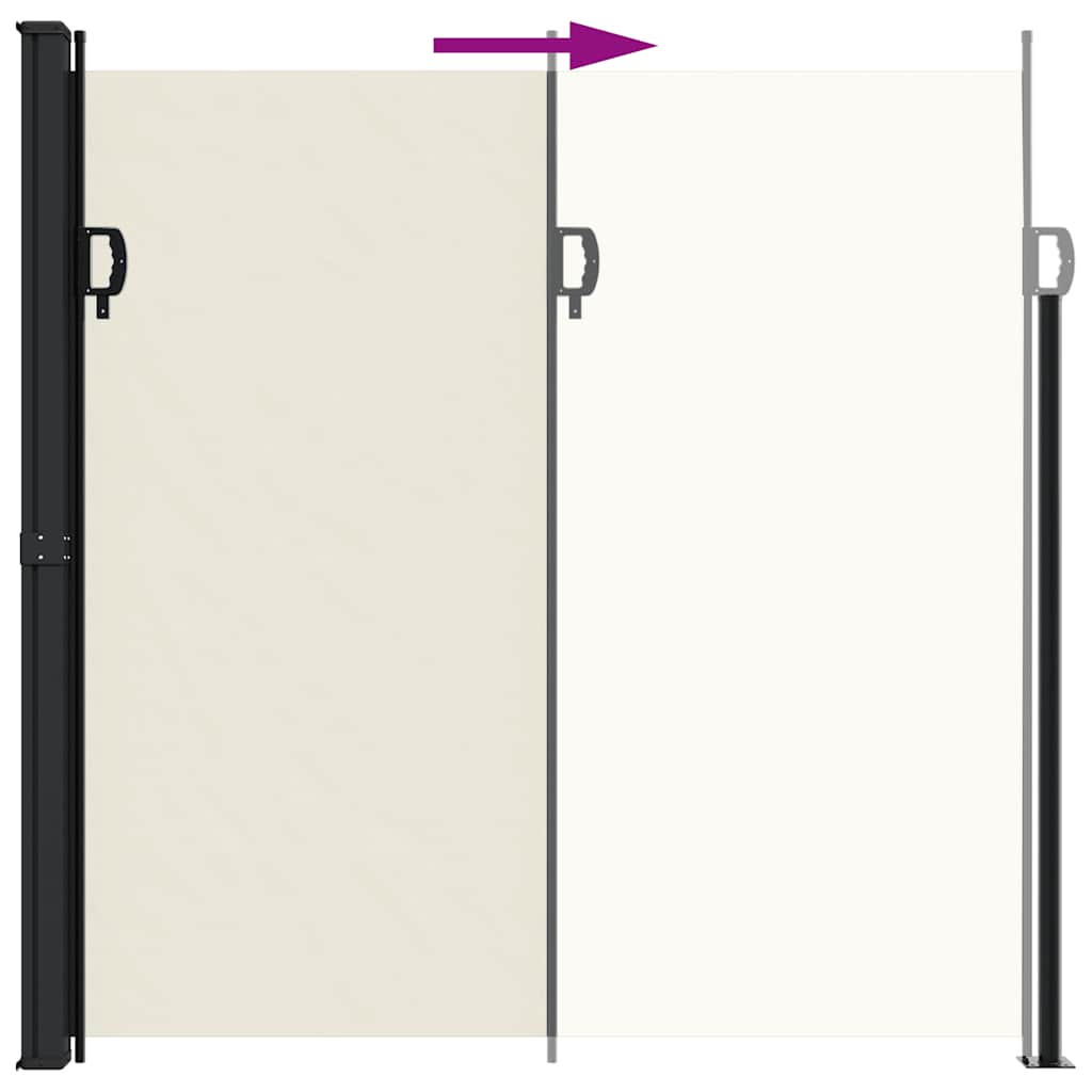 vidaXL Retractable Side Awning Cream 200x600 cm 5