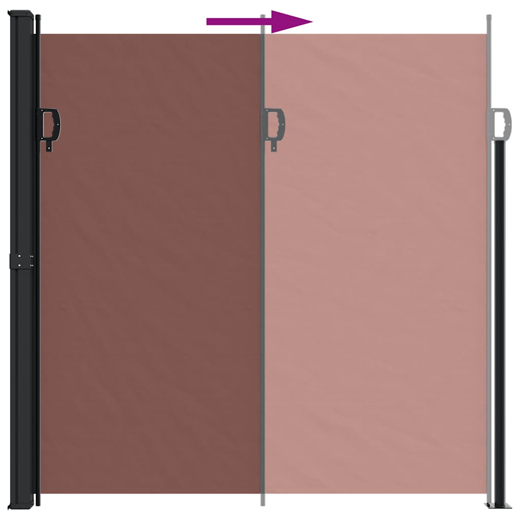 vidaXL Retractable Side Awning Brown 200x600 cm 5