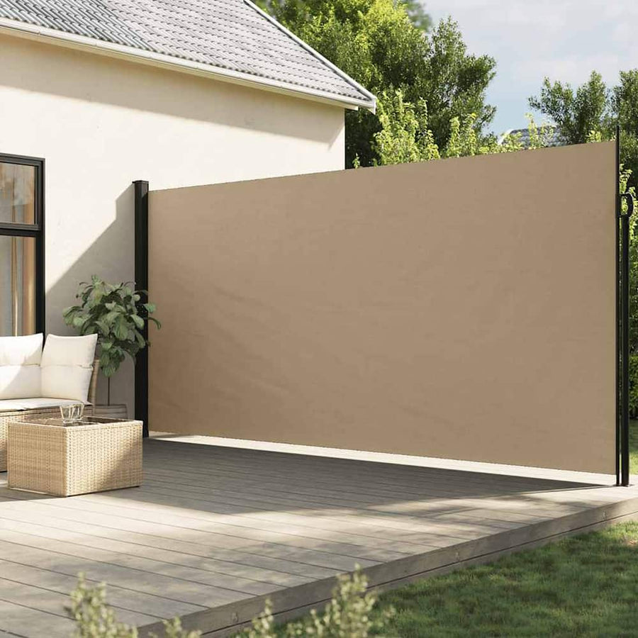 vidaXL Retractable Side Awning Beige 200x600 cm 1