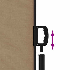 vidaXL Retractable Side Awning Taupe 200x600 cm 6