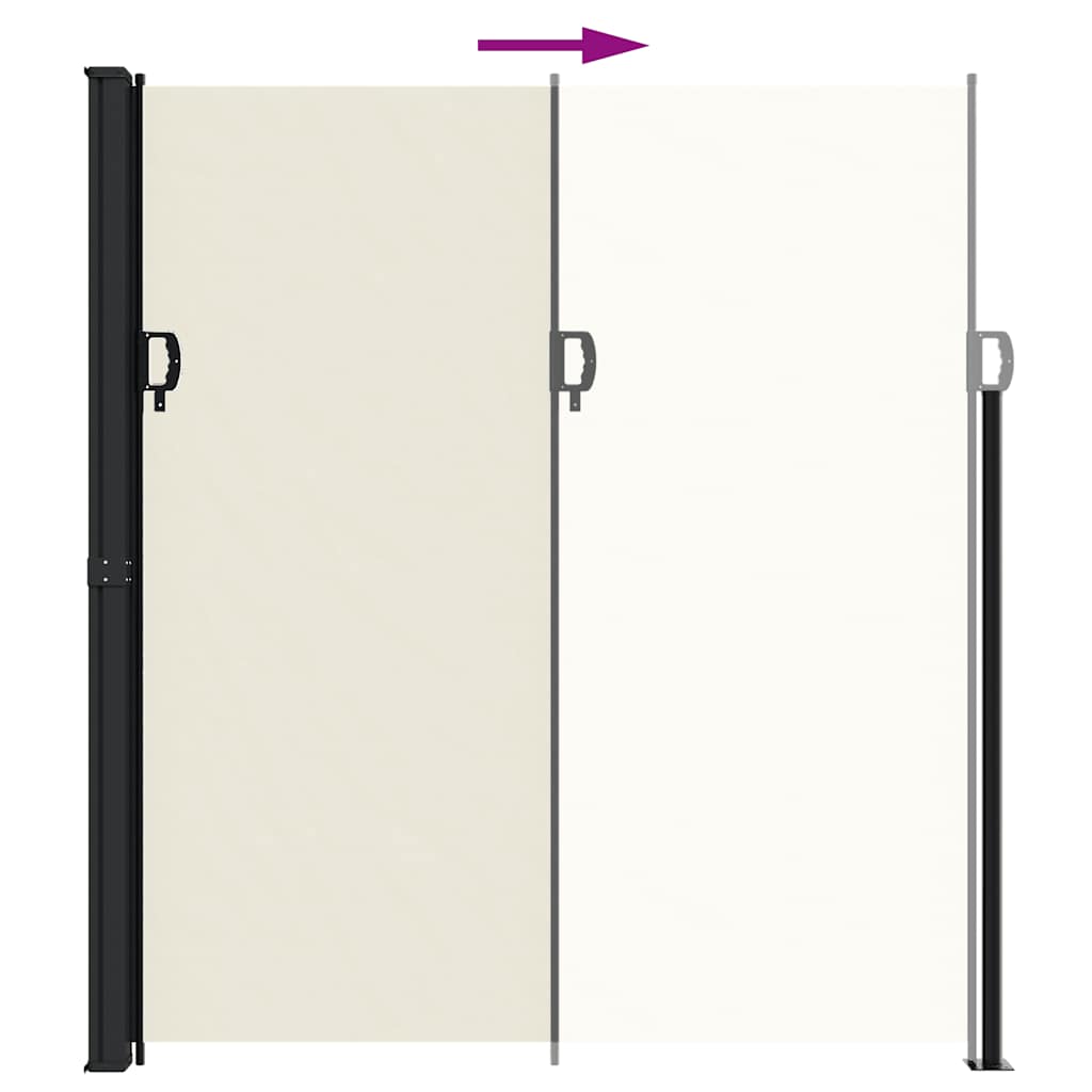 vidaXL Retractable Side Awning Cream 220x600 cm 5