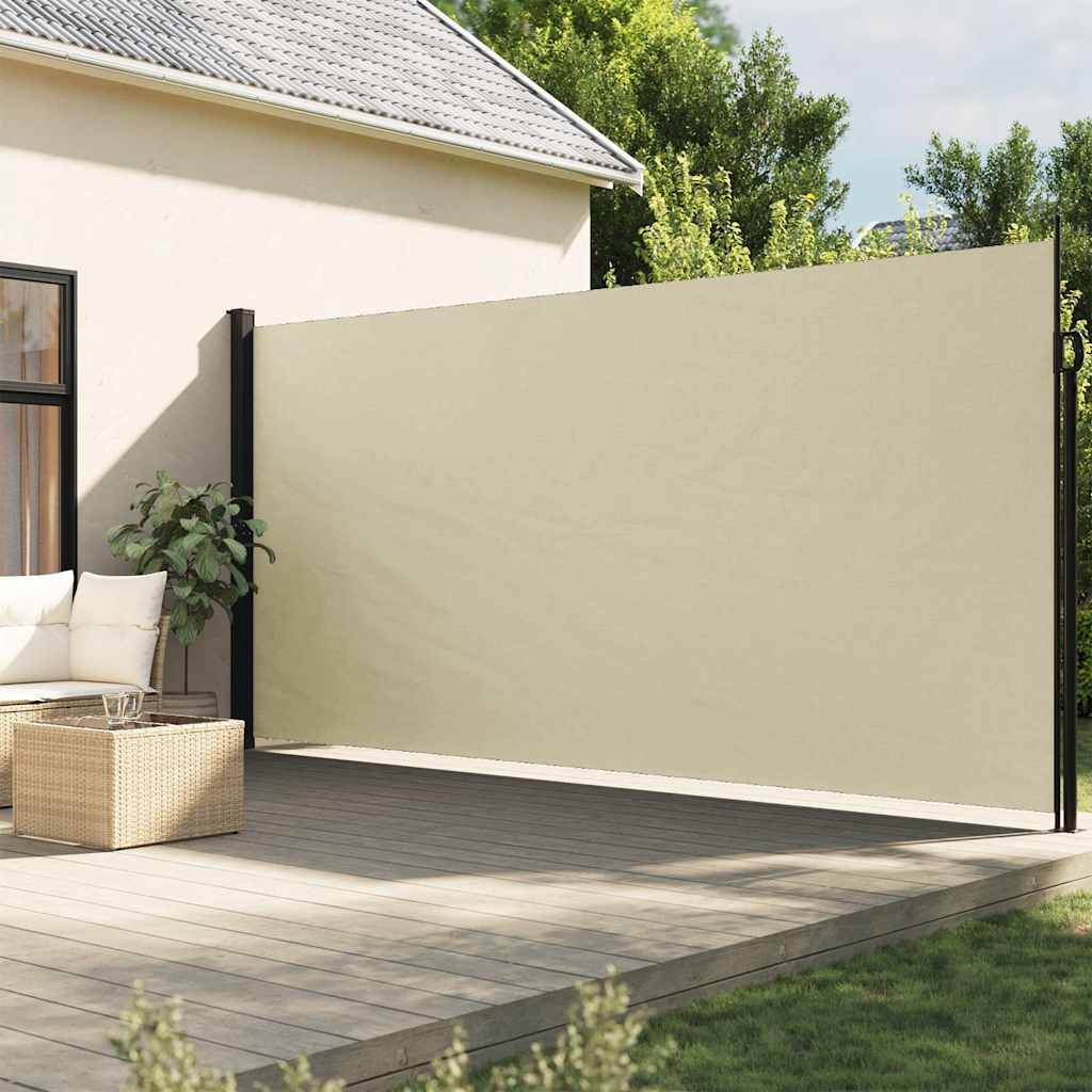 vidaXL Retractable Side Awning Cream 220x600 cm 1