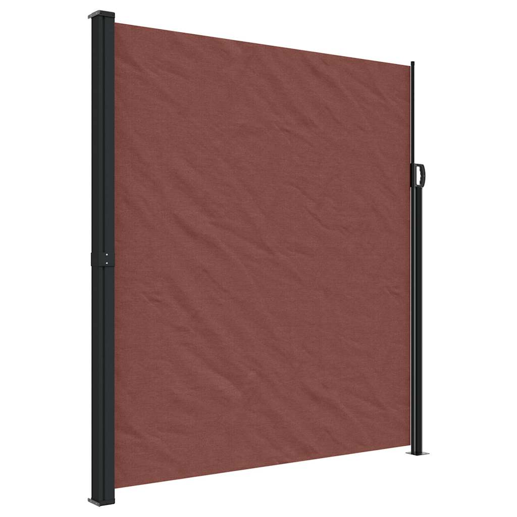 vidaXL Retractable Side Awning Brown 220x600 cm 2