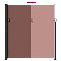 vidaXL Retractable Side Awning Brown 220x600 cm 5