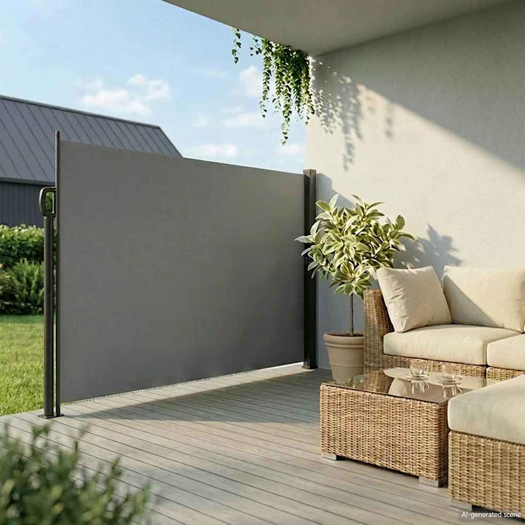 vidaXL Retractable Side Awning Anthracite 220x600 cm 3