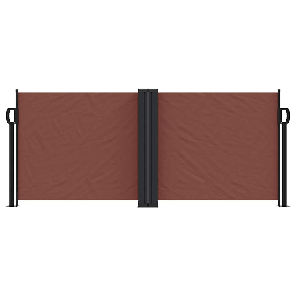 vidaXL Retractable Side Awning Brown 100x600 cm 3
