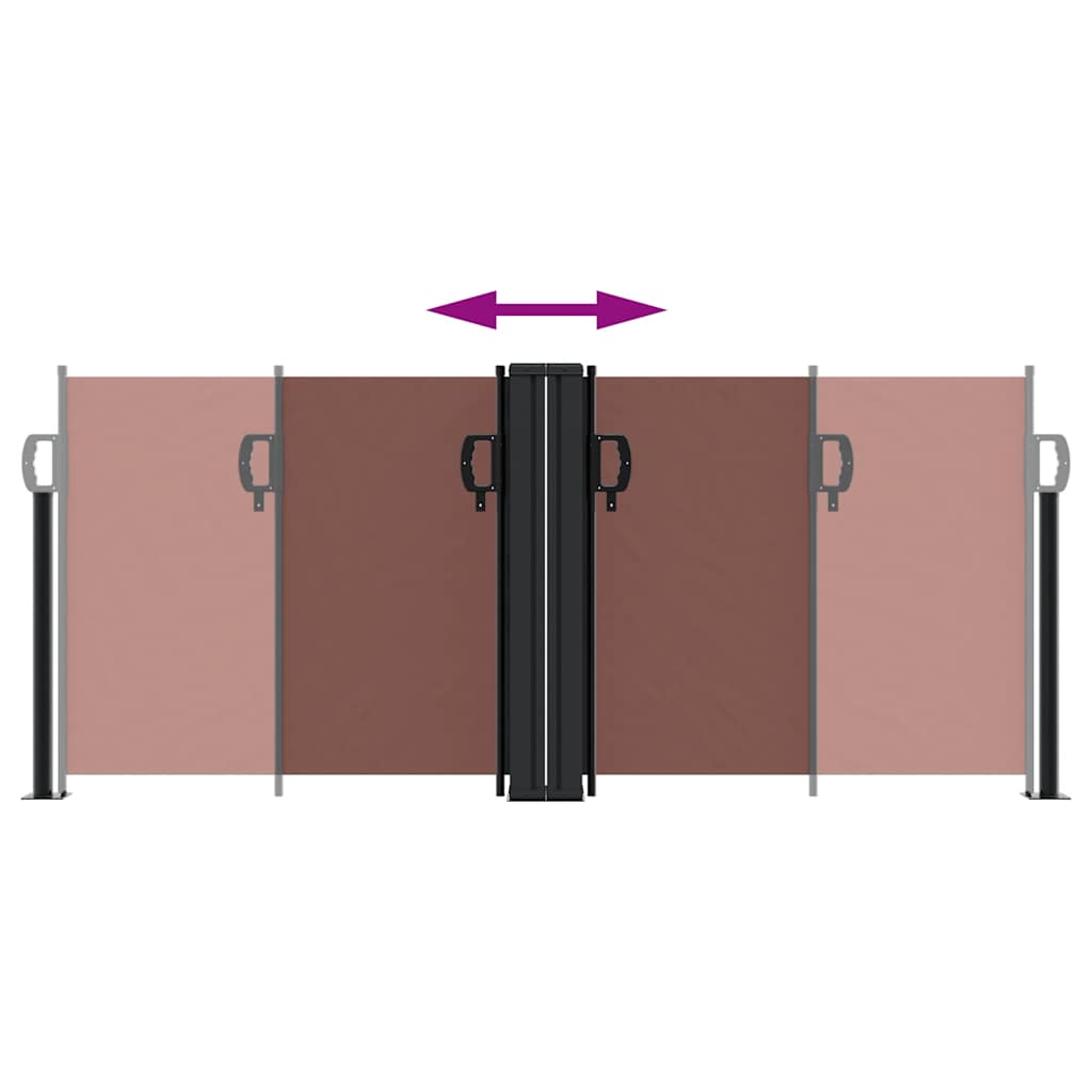vidaXL Retractable Side Awning Brown 100x600 cm 5