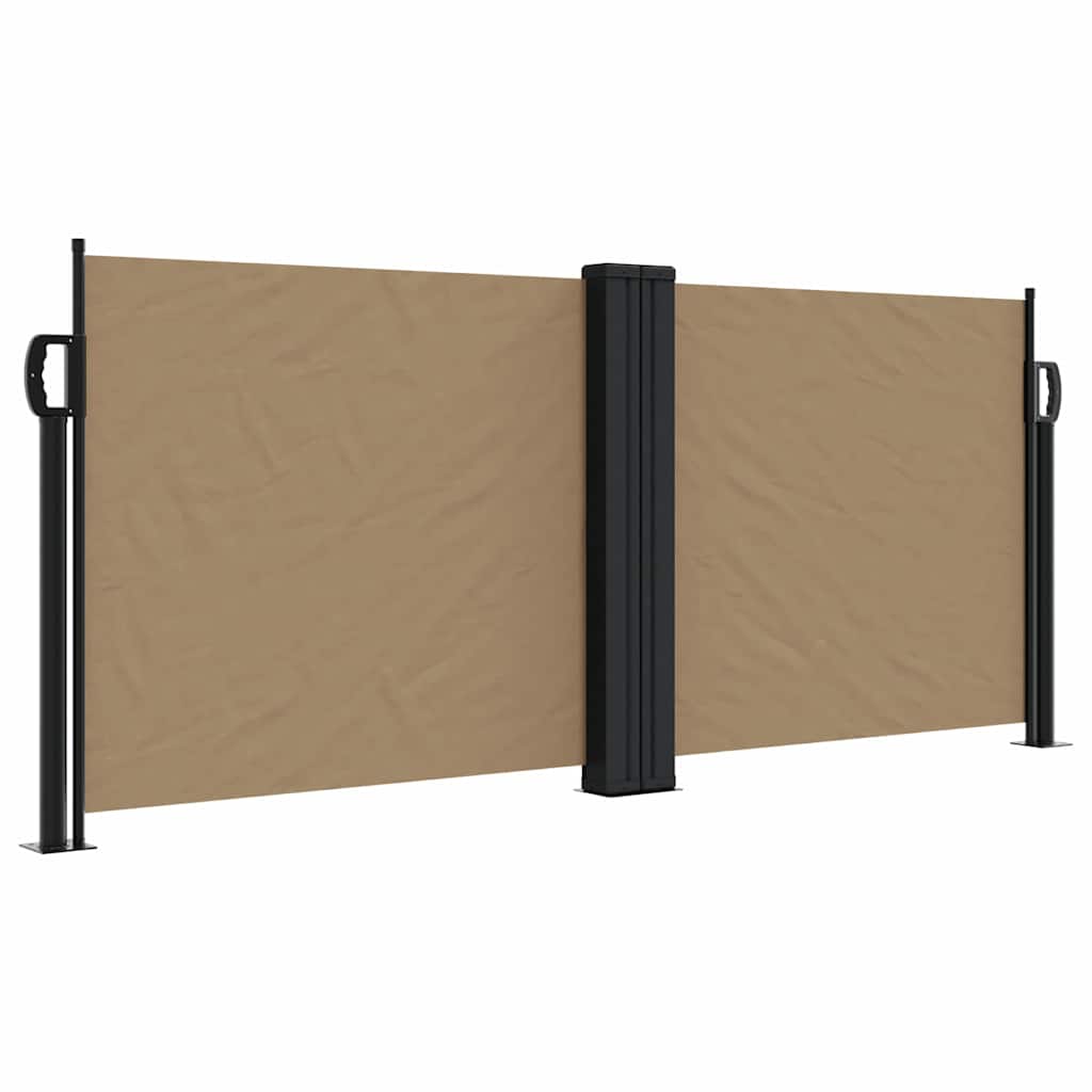 vidaXL Retractable Side Awning Taupe 100x600 cm 2