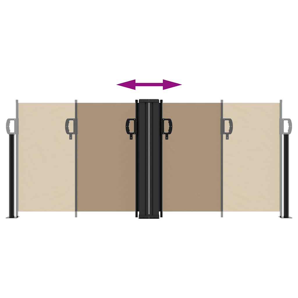 vidaXL Retractable Side Awning Taupe 100x600 cm 5