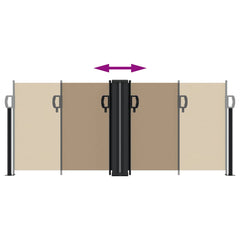 vidaXL Retractable Side Awning Taupe 100x600 cm 5