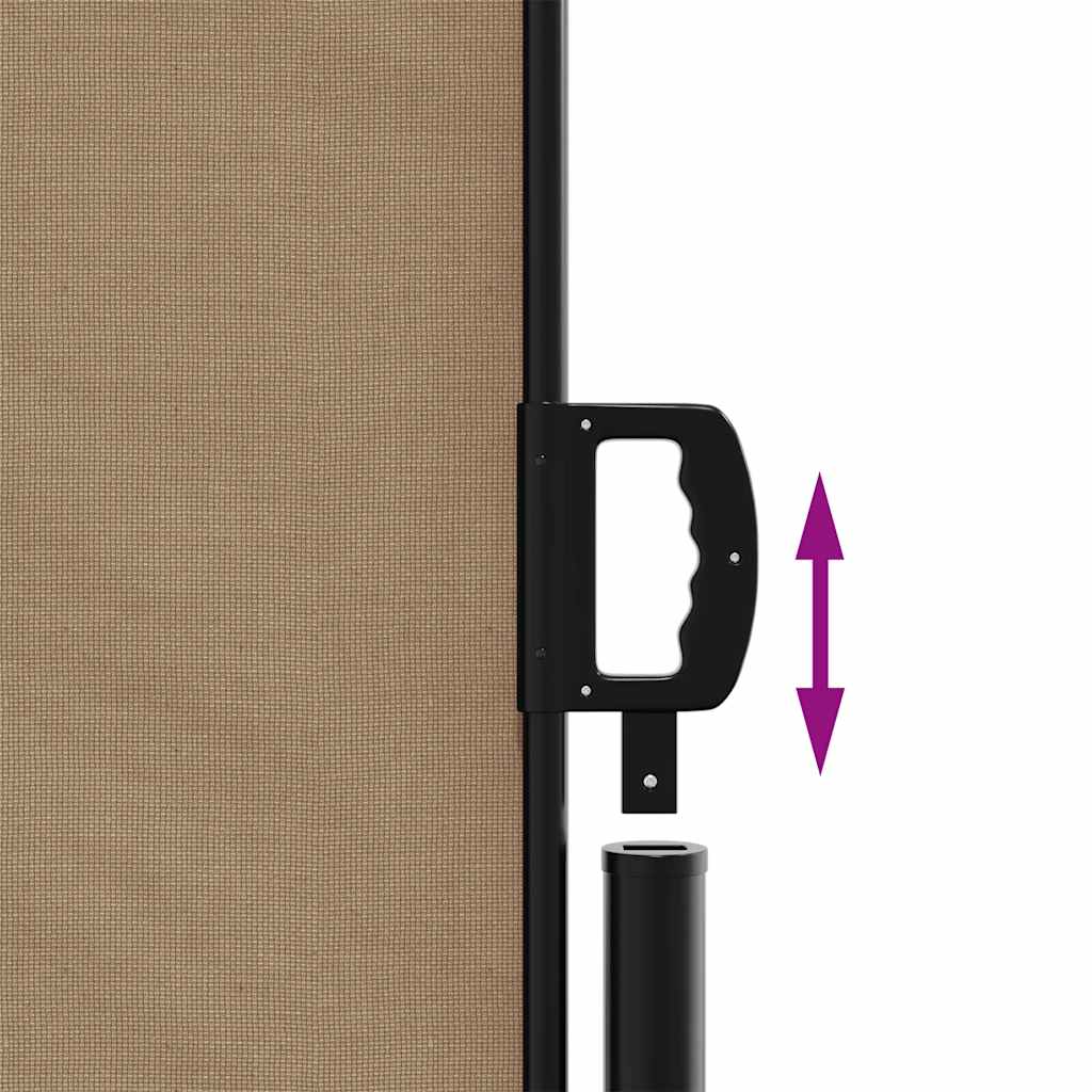 vidaXL Retractable Side Awning Taupe 100x600 cm 6