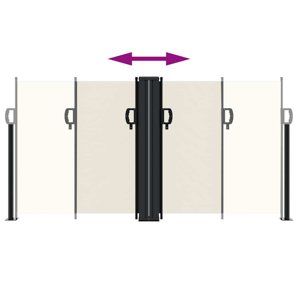vidaXL Retractable Side Awning Cream 120x600 cm 5