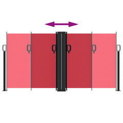 vidaXL Retractable Side Awning Red 120x600 cm 5