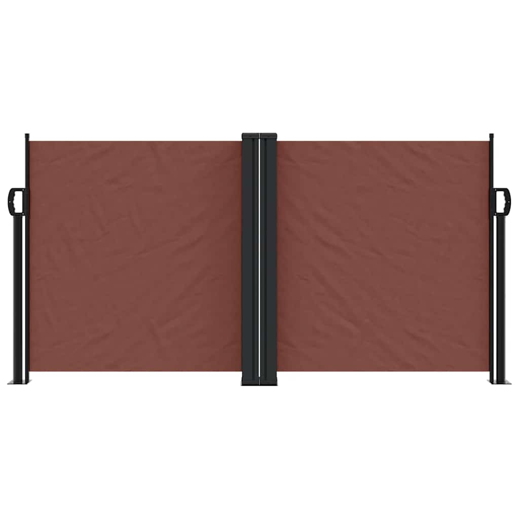 vidaXL Retractable Side Awning Brown 120x600 cm 3