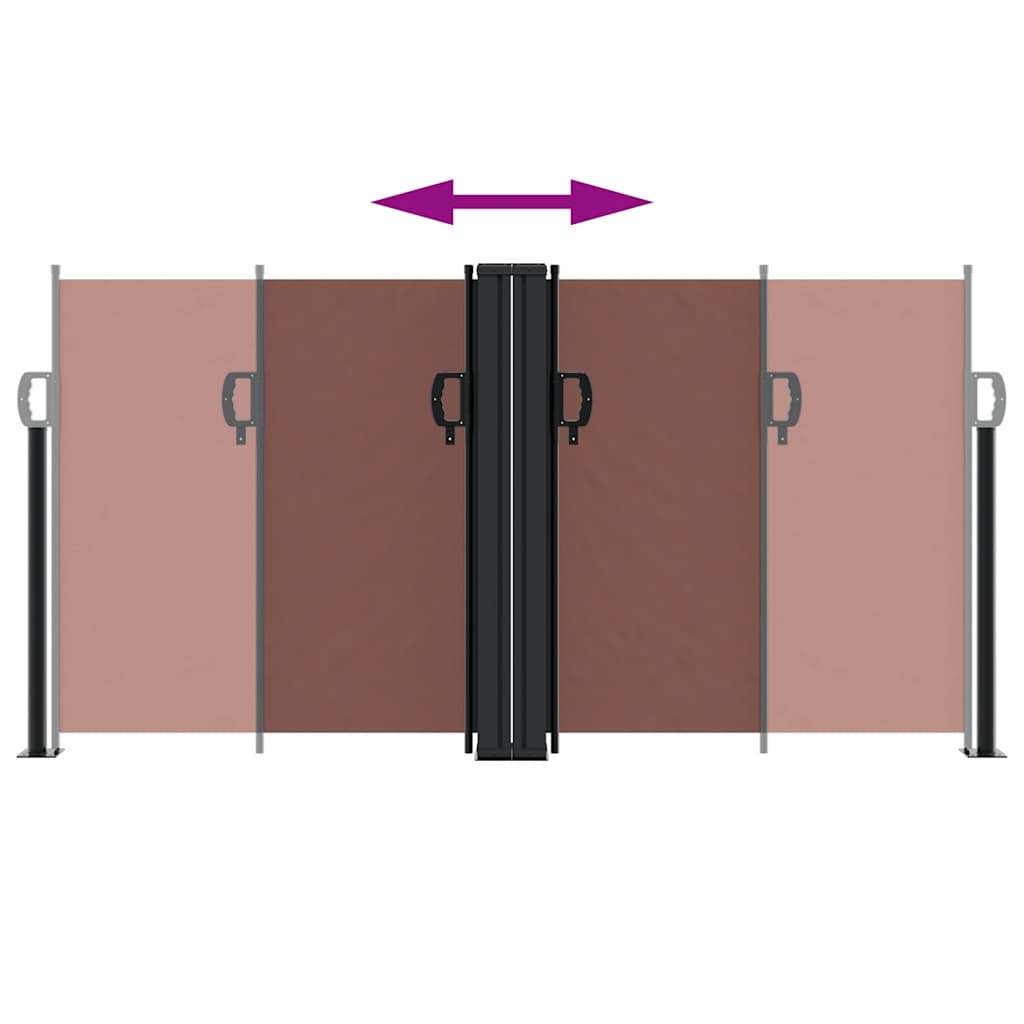vidaXL Retractable Side Awning Brown 120x600 cm 5
