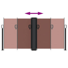 vidaXL Retractable Side Awning Brown 120x600 cm 5
