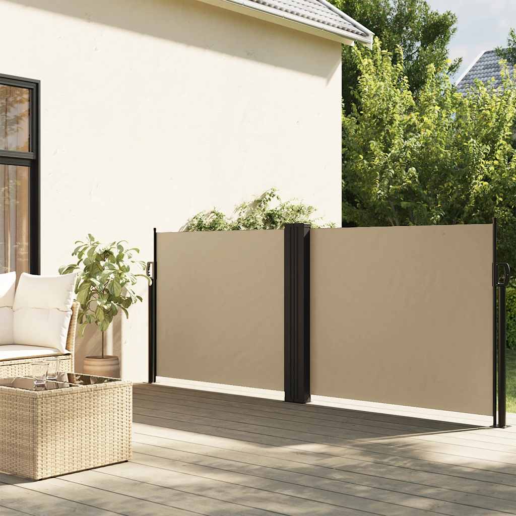 vidaXL Retractable Side Awning Beige 120x600 cm 1