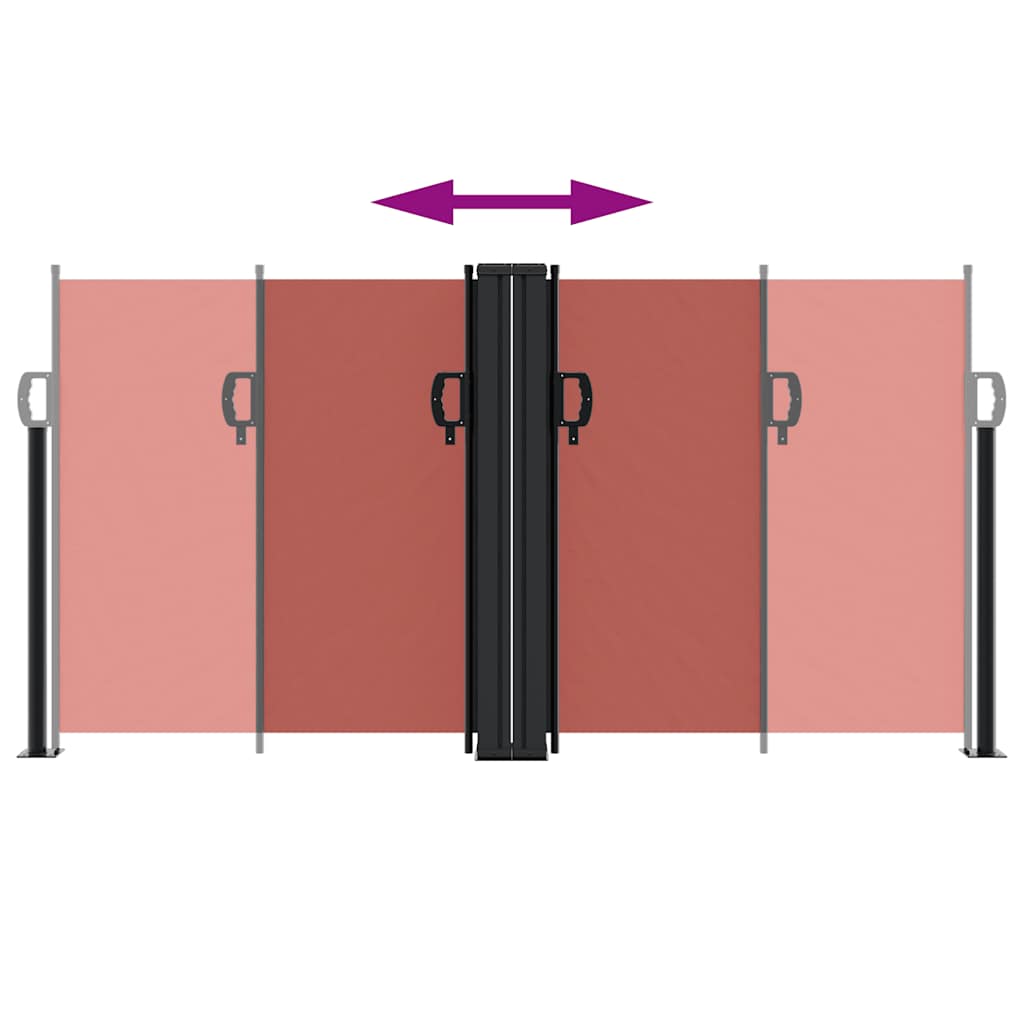 vidaXL Retractable Side Awning Terracotta 120x600 cm 5