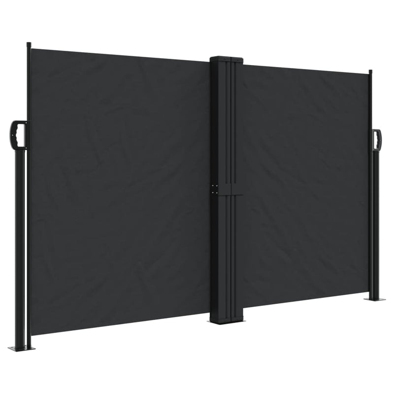 Retractable Side Awning Black 140x600 cm