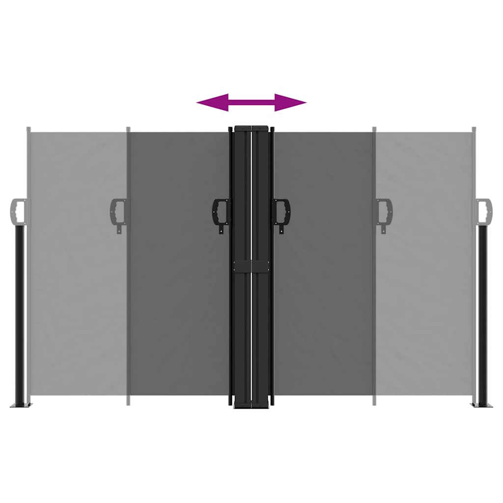 vidaXL Retractable Side Awning Black 140x600 cm 5