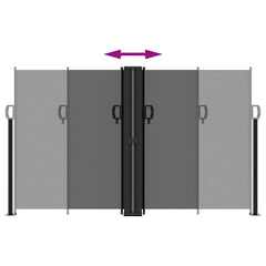 vidaXL Retractable Side Awning Black 140x600 cm 5