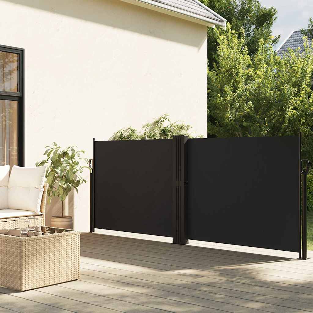 vidaXL Retractable Side Awning Black 140x600 cm 1