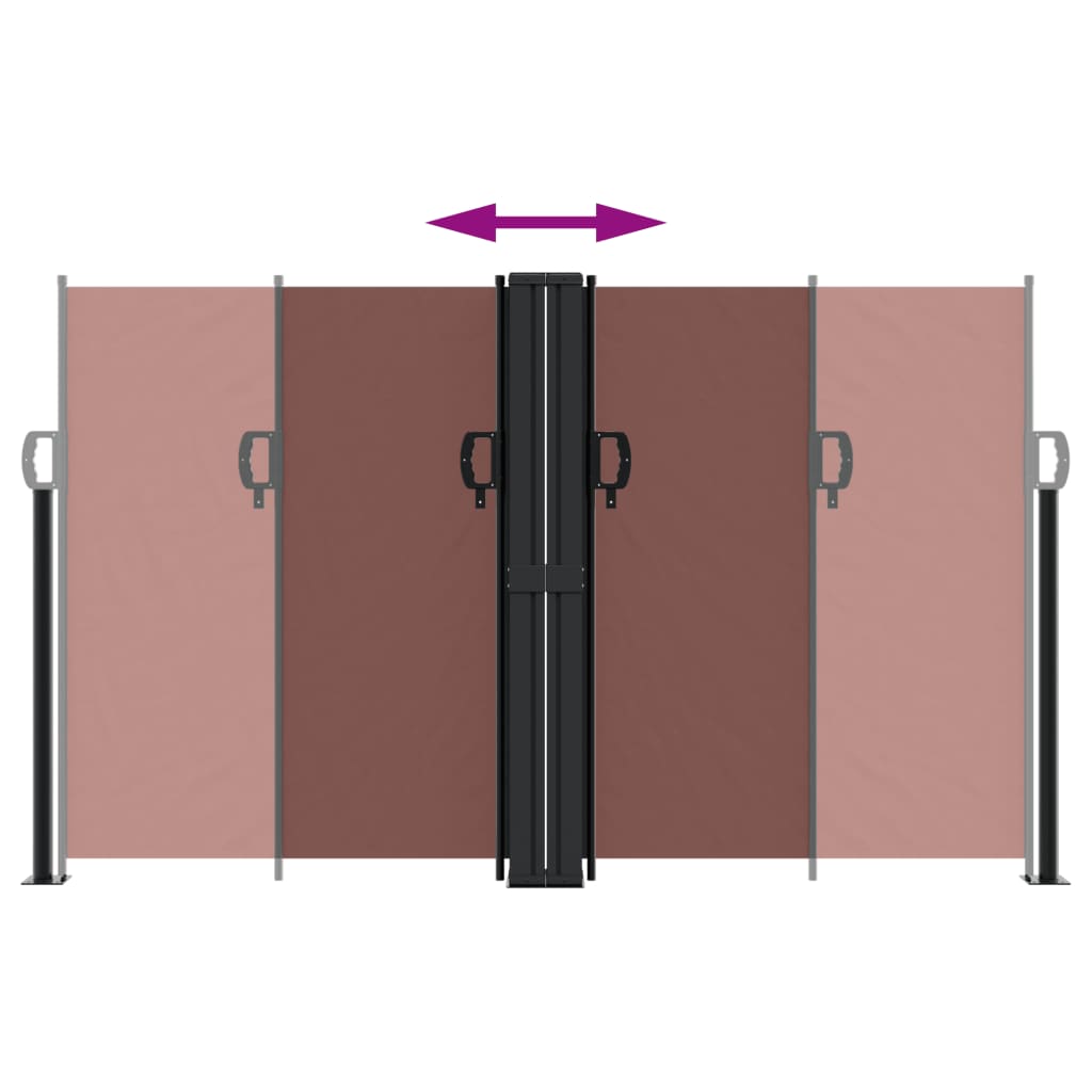 vidaXL Retractable Side Awning Brown 140x600 cm 5