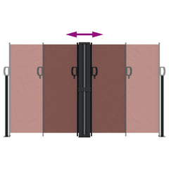 vidaXL Retractable Side Awning Brown 140x600 cm 5